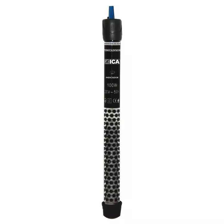 Termocalentador TEMPERAMATIC PRO 100 w ICA Automáticamente mantiene constante la temperatura seleccionada del agua y el calor es distribuido por todo el tanque. Cristal altamente resistente a los golpes y a las altas temperaturas. Luz indicadora ON/OFF. - 1