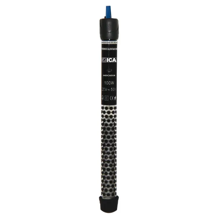 Termocalentador TEMPERAMATIC PRO 100 w ICA Automáticamente mantiene constante la temperatura seleccionada del agua y el calor es distribuido por todo el tanque. Cristal altamente resistente a los golpes y a las altas temperaturas. Luz indicadora ON/OFF. - 1