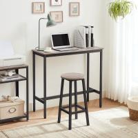 Conjunto de taburetes de bar, juego de 2, sillas redondas para cocina con asientos altos, altura 65 cm, estructura de acero resistente, fácil montaje, estilo industrial - details 14