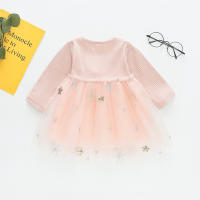 Vestido De Fiesta De Princesa Para Niñas Con Mangas Largas Y Encaje De Lentejuelas Para Primavera Y Otoño Vestido De Cumpleaños Con Lazo Y Tejido Spliced - details 6
