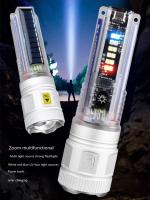 Linterna LED Recargable Solar USB Torcha Potente Con Foco Fuerte Y Alcance Largo Para Emergencias Y Uso Exterior Luz De Advertencia Resistente Al Agua Con Función De Autodefensa Y Power Bank - details 2