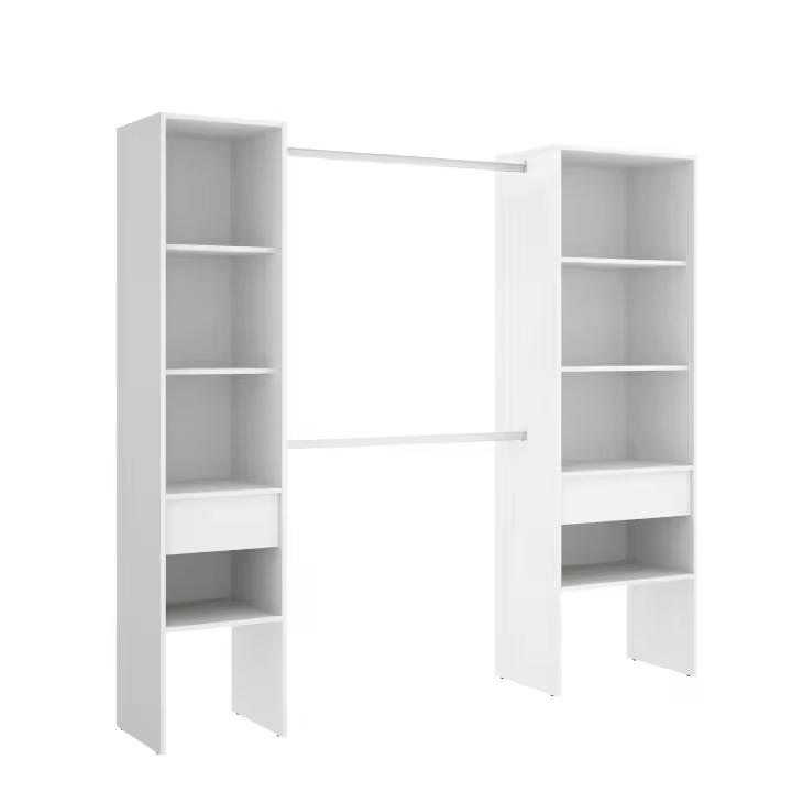 Vestidor 2 Columnas y 2 Cajones Suit Blanco - Armario Modular 185x160x50 cm Armario para dormitorio - Fabricado en España - Melamina Alta calidad - Somnia Descanso - 1