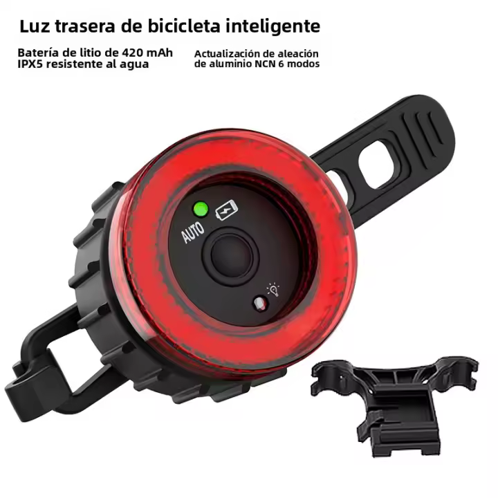 Luz Trasera De Bicicleta Inteligente LED Recargable Impermeable Con Sensor De Freno Automático Luz De Ciclismo Para Asiento Posterior - 1