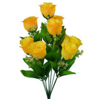 Ramo De Rosas Artificiales Con 10 Cabezas Para Decoración De Bodas Y Jardines Flores Silken Rosas Para Decoración Del Hogar Y Arreglo De Bouquet - details 4