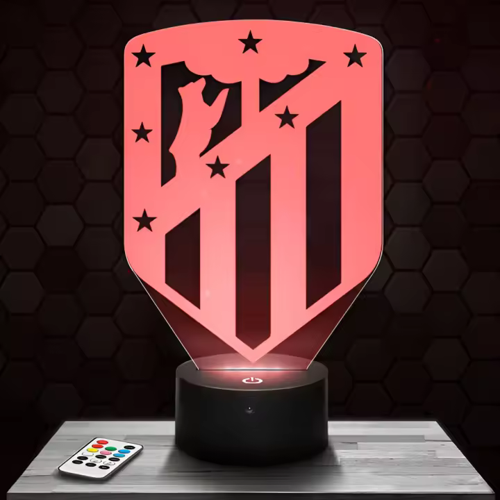 Wonduu Lámpara 3D Futbol Juguete de Luz Nocturna 3D | Decoración Hogar Niños | 16 Cambios de Color | Control Táctil y con Mando - 1