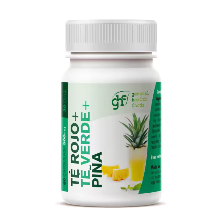 Ghf Té Verde + Té Rojo + Piña 500Mg 60Cáps - 1