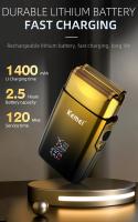 Kemei Afeitadora Eléctrica Para Hombres Recargable Profesional Máquina De Afeitar Barba Con Pantalla LCD Afeitado Rápido Y Seco Tiempo De Uso 120 Minutos - details 7