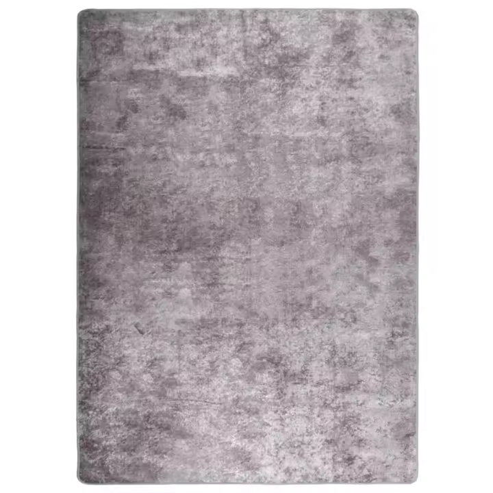 vidaXL Alfombra lavable antideslizante gris 120x180 cm - 1