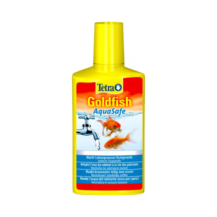 TETRA GOLDFISH AQUASAFE. Trata el agua del grifo de manera instantánea y asegura un ambiente saludable para tus peces de agua fría. Disfruta de un acuario limpio y protegido - 1