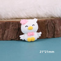 10pcs Pato Cartoon Mini Resina Adornos De Espalda Planos Cabochón Encantos Para Scrapbook Accesorios De Joyería Para Niñas - details 10