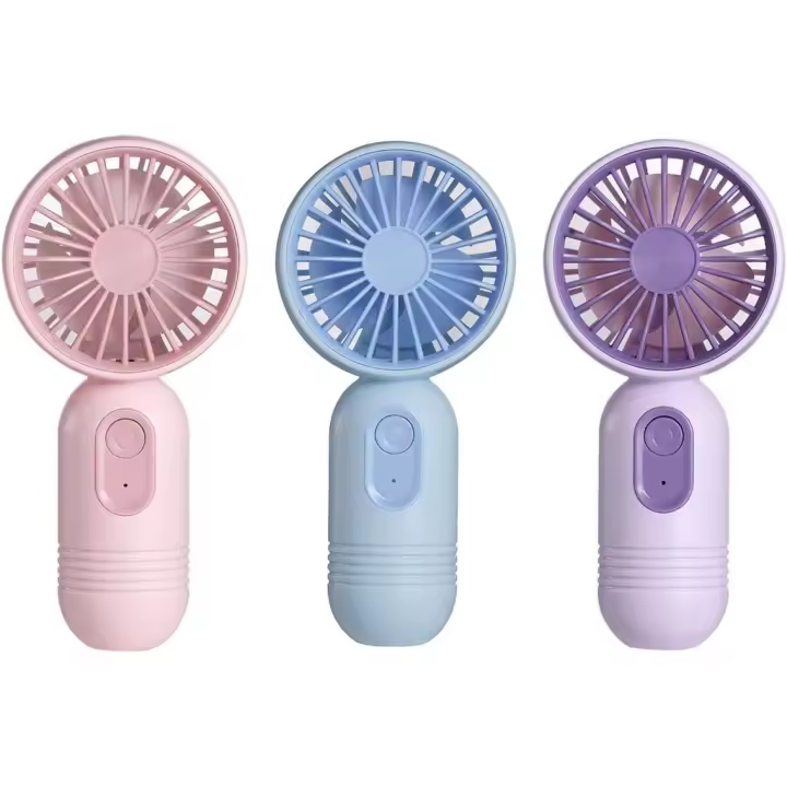 3Packs Mini ventilador de mano portátil, ventilador personal recargable por USB, ventilador de Cuello Pequeño a Pilas con 3 velocidades para Viajes/camping/exterior/Casa/Oficina - 1