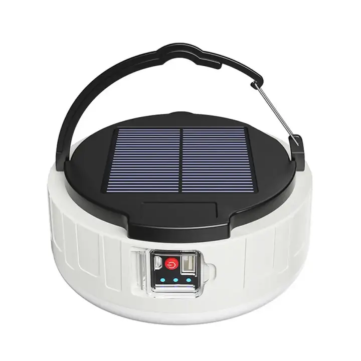 Interior con Carga Solar para acampar, lámpara recargable de camping, Luz LED con Banco de Energía de Emergencia Para cargar Móvil - 1