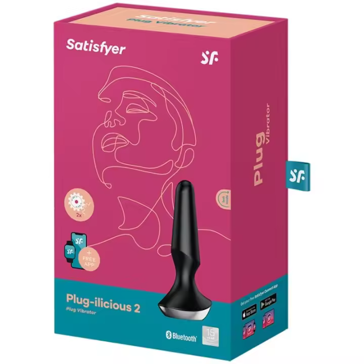 SATISFYER MODELO ILICIOUS 2 PLUG ANAL CON VIBRACIÓN Y CONTROL APP COLOR NEGRO - 1