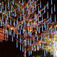 Luces De Show Meteorito LED Para Exterior Navidad Decoración De Árbol Jardín Con Cable EU De 30/50cm Y 8 Tubos - details 7