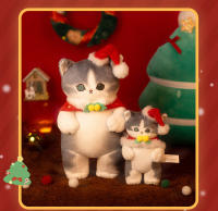 Muñeco De Peluche De Delfín Y Gato Navidad Serie Limitada Edición Sandy Suave Algodón PP Juguete Colgante Para Niños Regalos De Navidad - details 6