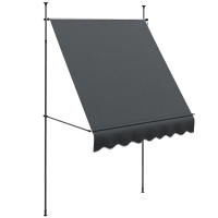 Outsunny Toldo Manual Retráctil 2x1,2 m Toldo Exterior Terraza Enrollable Altura Ajustable con Manivela 210-300 cm Sin Taladro Protección UV30+ para Balcón Jardín - details 0
