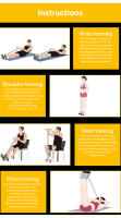 Banda De Resistencia Para Fitness Ejercicio De Elasticidad Cuerda De Pull Para Gimnasio Entrenamiento De Ejercicios De Pies Y Tobillos 4 Tubos Pedal Anclador - details 10