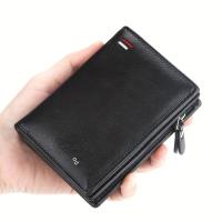 Billetera Corta Para Hombre Baellerry De Cuero PU Con Cremallera Y Bolsillo Para Monedas Capacidad Grande Estilo Vintage Porta Dinero Y Tarjetas - details 4