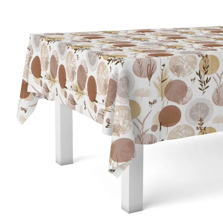 Valentia Home Mantel Hule SAINA | Mantel Estampado Antimanchas | Mantel Repelente de Agua | Mantel Protección Mesa | Mantel al Corte para Comedor o Cocina | Varios tamaños | Mantel Rectangular y Redondo al Corte - 1
