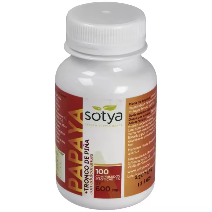 Papaya + Tronco De Piña 600 Mg 100 Comp - 1
