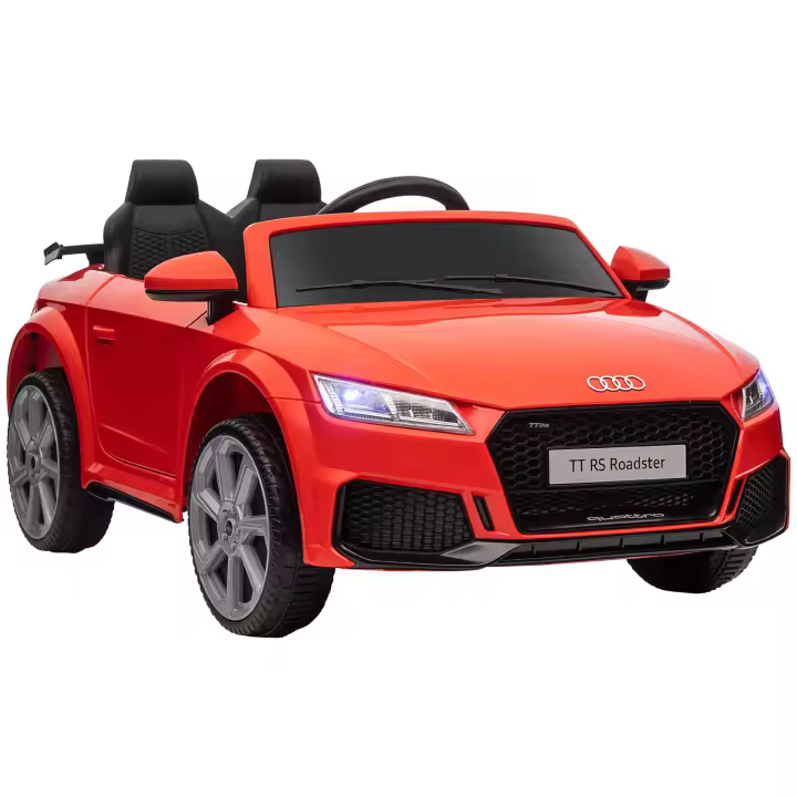 HOMCOM Audi TT Eléctrico Infantil Coche Juguete Niño 3+ con Mando a Distancia con Música y Luces Modos de Aprendizaje Batería 12V Doble Apertura de Puerta 102x60x44 cm - 1
