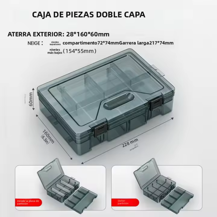 Caja De Herramientas Multifuncional AIRAJ Resistente a La Presión Y Duradera Caja De Almacenamiento De Piezas De Hardware Transparente - 1