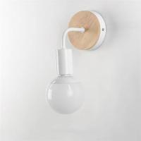 Soporte De Lámpara De Madera Vintage Sconce Luz De Pared Decoración Industrial Para Dormitorio Y Comedor E27 Luz De Lado Retro - details 6