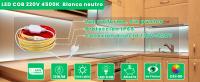 Tira LED COB 4500K Blanco neutro 296 LEDS/M (5 Metros) 220V Conexión directa EU sin transformador, IP65 resistente al agua, Uso Interior y Exterior, Para techos, salones, cocinas, baños, oficinas. - details 0