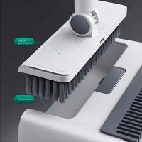 Juego De Limpieza 3 En 1 Pala Y Escoba Plegable Multifacética Con Cerdas Fuertes Cepillo De Suelo Compacto Para Alfombra/hard - details 4