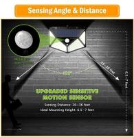 Luz Solar Exterior Con Sensor De Movimiento 100LEDs IP65 Impermeable Tres Modos Iluminación Para Jardín Garage Eave Luz Nocturna - details 1