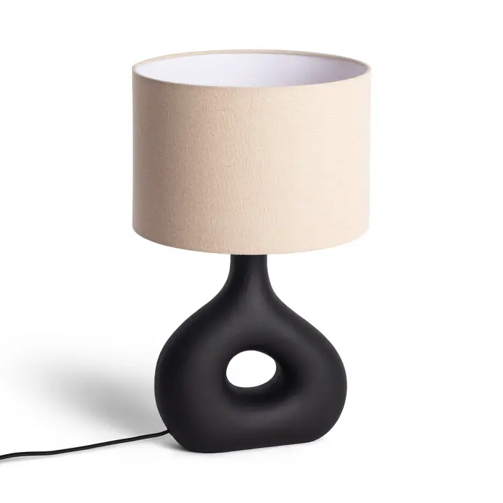 Ledkia Lámpara de Mesa Cerámica Idala Artesanal Única para Decoración Boho Chic con Protección IP20 - 1