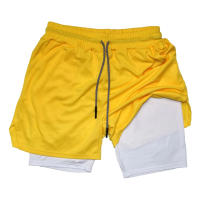 Shorts De Fitness Para Hombre Doble Capa 2 En 1 Deporte Entrenamiento En El Gimnasio Quick Dry Running Verano Shorts Casual - details 10