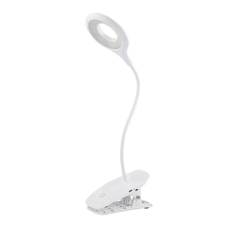 Clip de lámpara portátil, lámparas de mesa Led con Control táctil, protección ocular con cuello de cisne de estudio, luz nocturna recargable de 3 niveles, dormitorio - 1