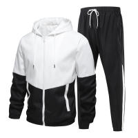 Conjunto Deportivo Casual Para Hombres Con Capucha Traje De Deporte Impermeable De 2 Piezas Chaqueta + Pantalones Estilo Hip Hop - details 1