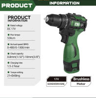 Taladro Eléctrico Inalámbrico PROSTORMER 17V 55NM Mini Taladro Sin Escobillas Con Batería De Litio Y 5 Piezas De Broca Para Bricolaje Y Madera - details 2