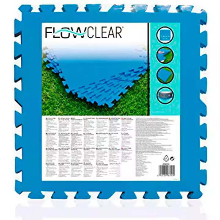 Bestway Flowclear - Juego de baldosas Protectoras para Suelo (9 Unidades de 50 x 50 cm), Color Azul - 1