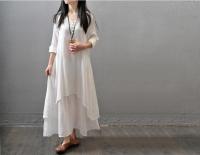 Vestido Blanco De Moda De Verano Para Mujer Tejido Suave Manga Larga Suéter Elegante Con Bolsillo Estilo Casual Longitud Hasta La Rodilla - details 3