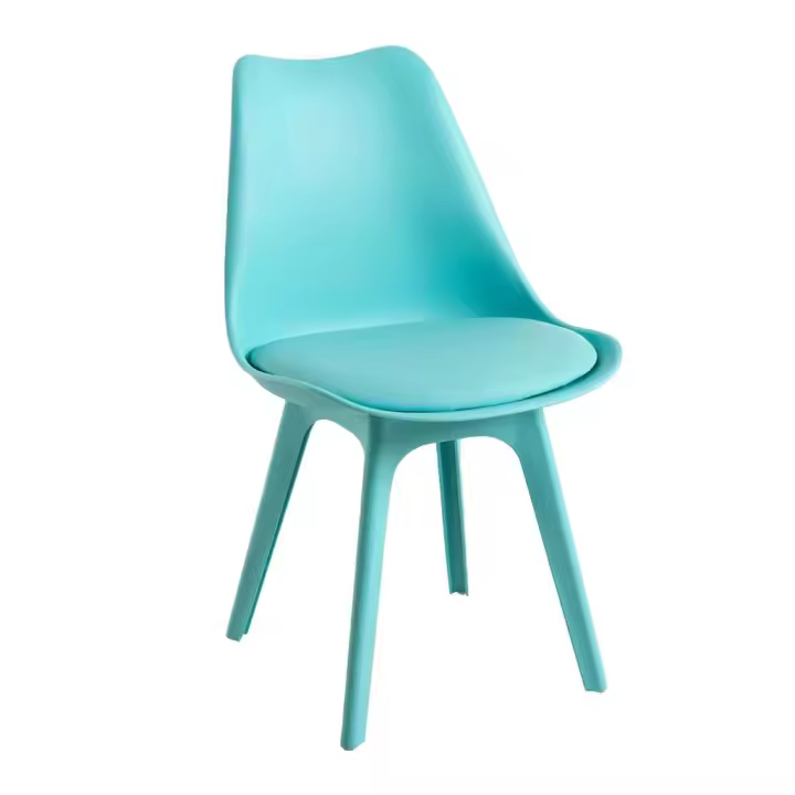ORION91 Silla BOREAL Asiento Acolchado Piel Sintética y Patas Color Aguamarina 48x43x82cm Comedor Oficina Salón Teletrabajo Cocina - SpazioLuzio - 1