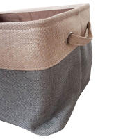 Cesta De Almacenamiento De Lino Y Algodón Sin Funda Caja De Doble Capa De Lona Para Ropa Juguetes Y Coches Rojo Vino Tamaño Grande 3 Tamaños - details 5