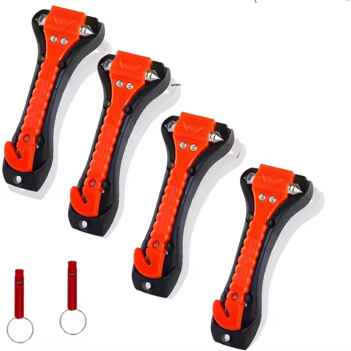 4-pack window breakers and belt breakers, 2-pack survival whistles, car accessories for various car emergencies - 1