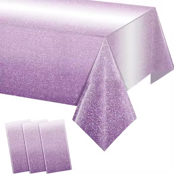 Mantel Desechable De Fiesta En Tonos Graduados Rosa Para Múltiples Ocasiones Material PE Decorativo - 1