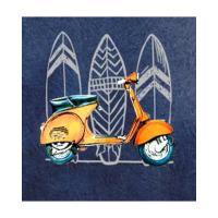 Camiseta hombre Sargantana 85013457 azul marino - Vespa con tablas de surf - details 2