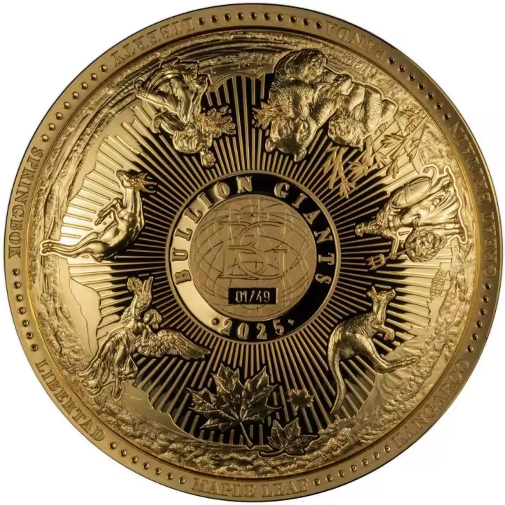 Lingotes Gigantes Oro Moneda 25 $ Islas Salomón 2025 - 1