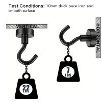 6Pcs Gancho Magnético Negro 15 Lbs (Aproximadamente 7Kg) Para Colocaciones Internas Cocinas Lugares De Trabajo Oficinas Y Garage - details 2