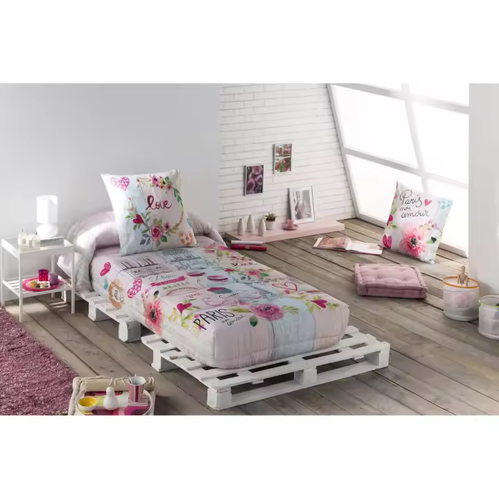 JVR - Edredón Ajustable modelo COOKIE - Tejido 100% Algodón - Estampado digital - Cama 80/90/105/135/150 - Fabricado en España - 1
