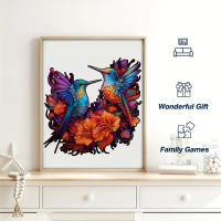 Rompecabezas De Madera Con Tema De Animales Y Aves Juguete Educativo Para Adultos Y Niños Juego De Festival Regalo Significativo - details 1