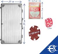 Maletín de Póker Euroxanty 300 Piezas | Juego de Póker 2 Barajas y Dados | Maletín de Aluminio Reforzado | Fichas de Casino Sin Numeración | Set Profesional - details 3
