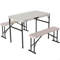 Conjunto plegable mesa y 2 bancos utrarresistente Lifetime 106x61x74 cm uv100 - details 0
