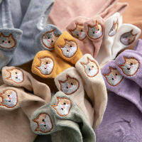 10 Pares De Calcetines De Gato Lindo Para Mujer Calcetines De Tobillo De Piel Suave Con Bordado De Animal Diversión Kawaii Calcetines Casuales De Algodón Y Poliéster - details 1