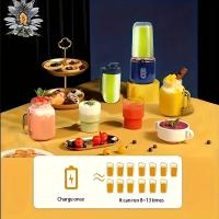 Extractor de Jugo USB Portátil.Recargable · 2 tazas incluidas · 6 cuchillas.Licuado rápido y silencioso · Tapa deportiva.Ideal para viajes, cocina y regalos. - details 1